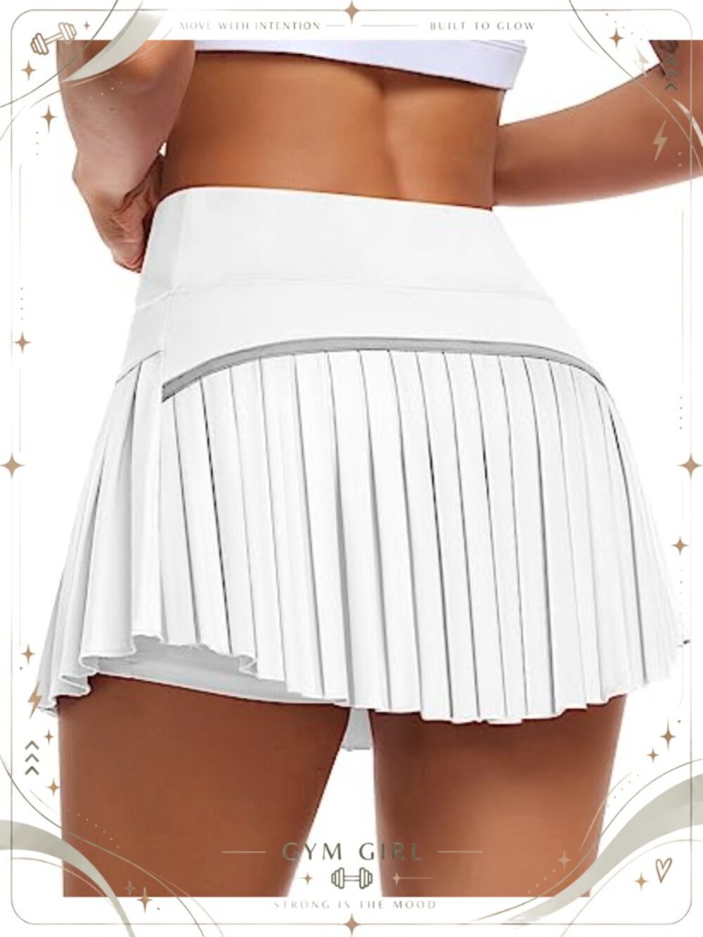Pleated Tennis Skirt with Built-in Shorts High Waist Mini Skort with Pockets